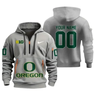 Oregon Ducks Half Zip Hoodie Sport Hooded Multi-Pockets Custom Name & Number TN060525Y25QZ2HCT1NCGO