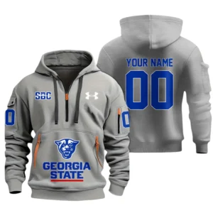 Georgia State Panthers Half Zip Hoodie Sport Hooded Multi-Pockets Custom Name & Number TN060525Y25QZ2HCT1NCGSU