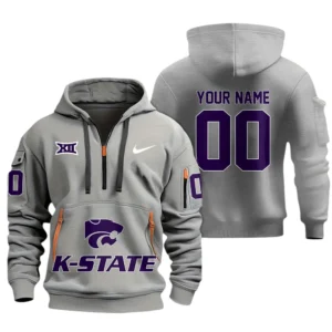 Kansas State Wildcats Half Zip Hoodie Sport Hooded Multi-Pockets Custom Name & Number TN060525Y25QZ2HCT1NCKSU