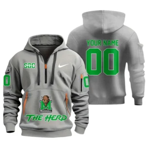 Marshall Thundering Herd Half Zip Hoodie Sport Hooded Multi-Pockets Custom Name & Number TN060525Y25QZ2HCT1NCMTH