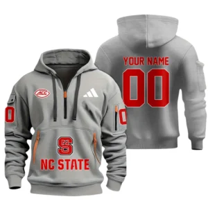 NC State Wolfpack Half Zip Hoodie Sport Hooded Multi-Pockets Custom Name & Number TN060525Y25QZ2HCT1NCNCSU