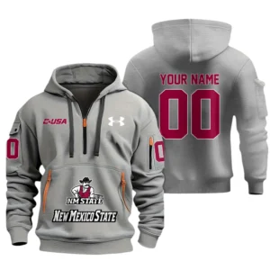 New Mexico State Aggies Half Zip Hoodie Sport Hooded Multi-Pockets Custom Name & Number TN060525Y25QZ2HCT1NCNMSU