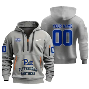 Pittsburgh Panthers Half Zip Hoodie Sport Hooded Multi-Pockets Custom Name & Number TN060525Y25QZ2HCT1NCPITT