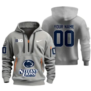 Penn State Nittany Lions Half Zip Hoodie Sport Hooded Multi-Pockets Custom Name & Number TN060525Y25QZ2HCT1NCPSNL