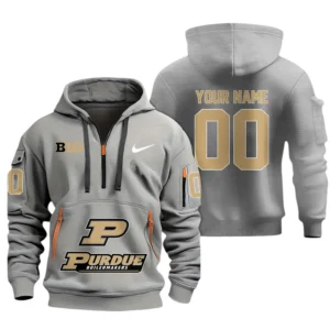 Purdue Boilermakers Half Zip Hoodie Sport Hooded Multi-Pockets Custom Name & Number TN060525Y25QZ2HCT1NCPUR