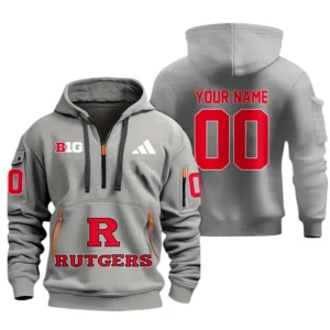 Rutgers Scarlet Knights Half Zip Hoodie Sport Hooded Multi-Pockets Custom Name & Number TN060525Y25QZ2HCT1NCRSK
