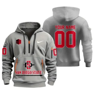 San Diego State Aztecs Half Zip Hoodie Sport Hooded Multi-Pockets Custom Name & Number TN060525Y25QZ2HCT1NCSDSU