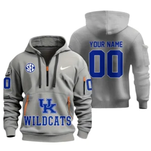 Kentucky Wildcats Half Zip Hoodie Sport Hooded Multi-Pockets Custom Name & Number TN060525Y25QZ2HCT1NCUK