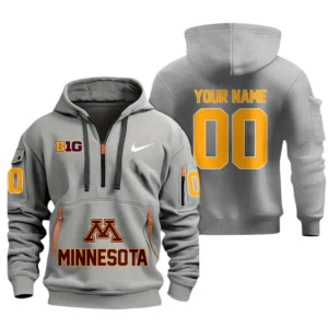 Minnesota Golden Gophers Half Zip Hoodie Sport Hooded Multi-Pockets Custom Name & Number TN060525Y25QZ2HCT1NCUMN