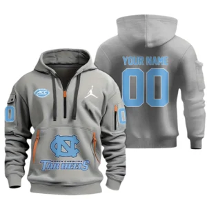 North Carolina Tar Heels Half Zip Hoodie Sport Hooded Multi-Pockets Custom Name & Number TN060525Y25QZ2HCT1NCUNC