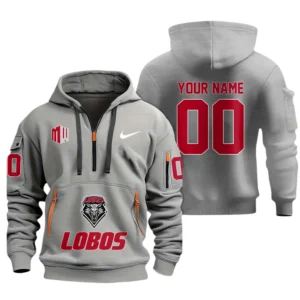 New Mexico Lobos Half Zip Hoodie Sport Hooded Multi-Pockets Custom Name & Number TN060525Y25QZ2HCT1NCUNM