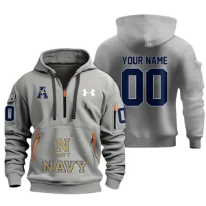 Navy Midshipmen Half Zip Hoodie Sport Hooded Multi-Pockets Custom Name & Number TN060525Y25QZ2HCT1NCUSNA