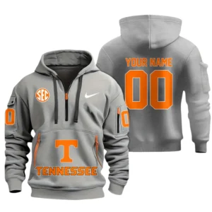 Tennessee Volunteers Half Zip Hoodie Sport Hooded Multi-Pockets Custom Name & Number TN060525Y25QZ2HCT1NCVOLS