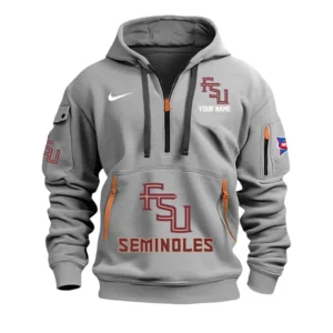 Florida State Seminoles Half Zip Hoodie Sport Hooded Multi-Pockets Custom Name & Number TN060525Y25QZ2HCT2NCFSU