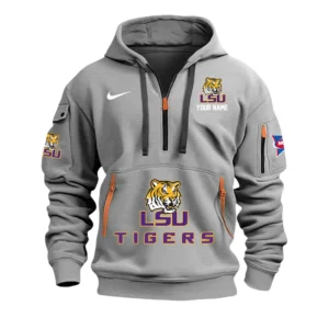 LSU Tigers Half Zip Hoodie Sport Hooded Multi-Pockets Custom Name & Number TN060525Y25QZ2HCT2NCLSU