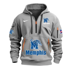 Memphis Tigers Half Zip Hoodie Sport Hooded Multi-Pockets Custom Name & Number TN060525Y25QZ2HCT2NCMEM