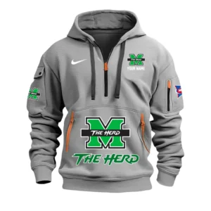 Marshall Thundering Herd Half Zip Hoodie Sport Hooded Multi-Pockets Custom Name & Number TN060525Y25QZ2HCT2NCMTH