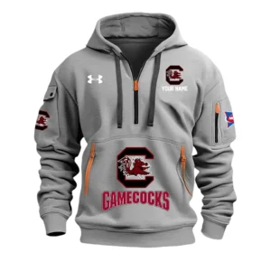 South Carolina Gamecocks Half Zip Hoodie Sport Hooded Multi-Pockets Custom Name & Number TN060525Y25QZ2HCT2NCSC