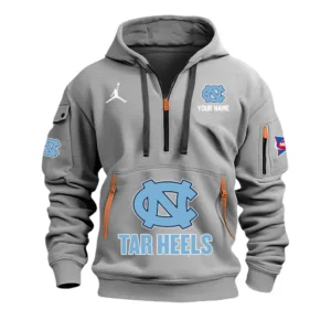 North Carolina Tar Heels Half Zip Hoodie Sport Hooded Multi-Pockets Custom Name & Number TN060525Y25QZ2HCT2NCUNC