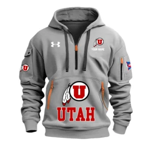 Utah State Aggies Half Zip Hoodie Sport Hooded Multi-Pockets Custom Name & Number TN060525Y25QZ2HCT2NCUTAH