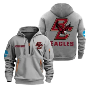 Boston College Eagles Half Zip Hoodie Sport Hooded Multi-Pockets Custom Name TN070525Y25QZ2HCT1NCBCE