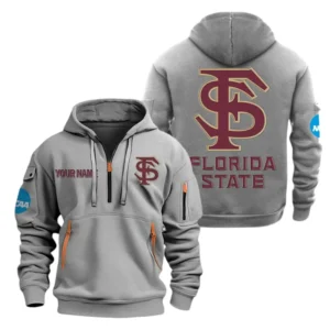 Florida State Seminoles Half Zip Hoodie Sport Hooded Multi-Pockets Custom Name TN070525Y25QZ2HCT1NCFSU