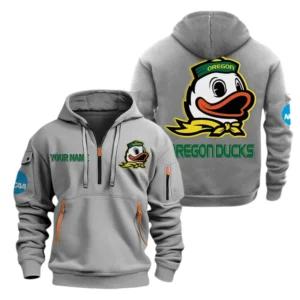 Oregon Ducks Half Zip Hoodie Sport Hooded Multi-Pockets Custom Name TN070525Y25QZ2HCT1NCGO