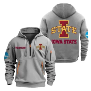 Iowa State Cyclones Half Zip Hoodie Sport Hooded Multi-Pockets Custom Name TN070525Y25QZ2HCT1NCISU