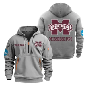 Mississippi State Bulldogs Half Zip Hoodie Sport Hooded Multi-Pockets Custom Name TN070525Y25QZ2HCT1NCMSB