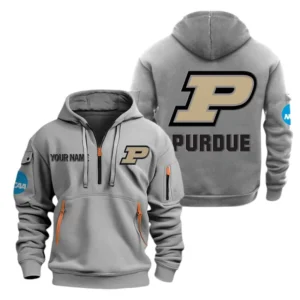 Purdue Boilermakers Half Zip Hoodie Sport Hooded Multi-Pockets Custom Name TN070525Y25QZ2HCT1NCPUR