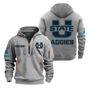 Utah State Aggies Half Zip Hoodie Sport Hooded Multi-Pockets Custom Name TN070525Y25QZ2HCT1NCUTAH