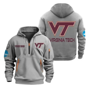 Virginia Tech Hokies Half Zip Hoodie Sport Hooded Multi-Pockets Custom Name TN070525Y25QZ2HCT1NCVT