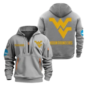 West Virginia Mountaineers Half Zip Hoodie Sport Hooded Multi-Pockets Custom Name TN070525Y25QZ2HCT1NCWV