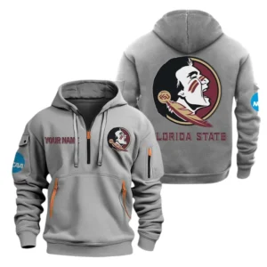 Florida State Seminoles Half Zip Hoodie Sport Hooded Multi-Pockets Custom Name TN070525Y25QZ2HCT2NCFSU