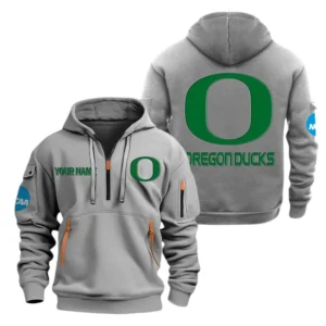 Oregon Ducks Half Zip Hoodie Sport Hooded Multi-Pockets Custom Name TN070525Y25QZ2HCT2NCGO