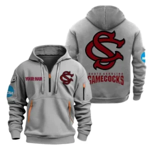 South Carolina Gamecocks Half Zip Hoodie Sport Hooded Multi-Pockets Custom Name TN070525Y25QZ2HCT2NCSC