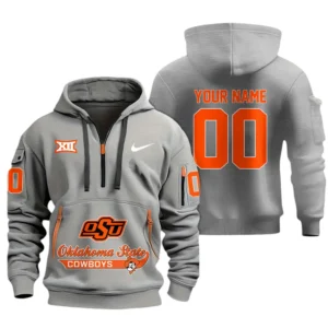 Oklahoma State Cowboys Half Zip Hoodie Sport Hooded Multi-Pockets Custom Name & Number TN080525Y25QZ2HCT2NCOSU