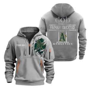 Oakland Athletics Half Zip Hoodie Sport Hooded Multi-Pockets Custom Name TN120525Y25QZ2HCT2MBOAK