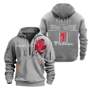 Philadelphia Phillies Half Zip Hoodie Sport Hooded Multi-Pockets Custom Name TN120525Y25QZ2HCT2MBPHP