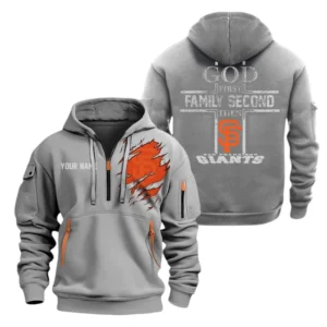 San Francisco Giants Half Zip Hoodie Sport Hooded Multi-Pockets Custom Name TN120525Y25QZ2HCT2MBSF
