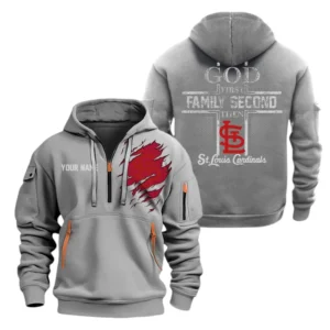 St. Louis Cardinals Half Zip Hoodie Sport Hooded Multi-Pockets Custom Name TN120525Y25QZ2HCT2MBSLC