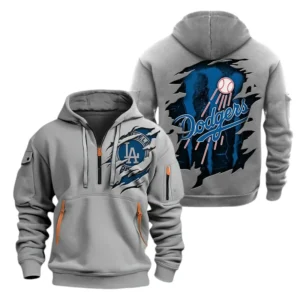 Los Angeles Dodgers Half Zip Hoodie Sport Hooded Multi-Pockets Custom Name TN190525Y25QZ2HCT1MBLAD
