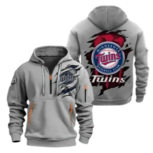 Minnesota Twins Half Zip Hoodie Sport Hooded Multi-Pockets Custom Name TN190525Y25QZ2HCT1MBMIN