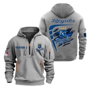 Kansas City Royals Half Zip Hoodie Sport Hooded Multi-Pockets Custom Name TN190525Y25QZ2HCT3MBKC