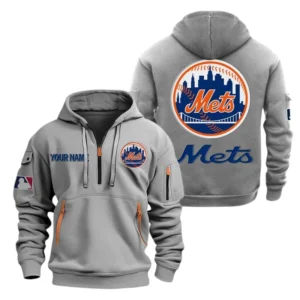 New York Mets Half Zip Hoodie Sport Hooded Multi-Pockets Custom Name TN210525Y25QZ2HCT1MBNYM