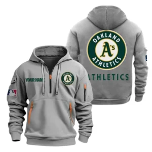 Oakland Athletics Half Zip Hoodie Sport Hooded Multi-Pockets Custom Name TN210525Y25QZ2HCT1MBOAK