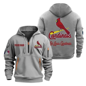 St. Louis Cardinals Half Zip Hoodie Sport Hooded Multi-Pockets Custom Name TN210525Y25QZ2HCT1MBSLC