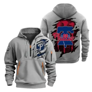 Philadelphia Phillies Half Zip Hoodie Sport Hooded Multi-Pockets Custom Name TN210525Y25QZ2HCT2MBPHP
