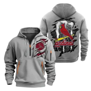 St. Louis Cardinals Half Zip Hoodie Sport Hooded Multi-Pockets Custom Name TN210525Y25QZ2HCT2MBSLC