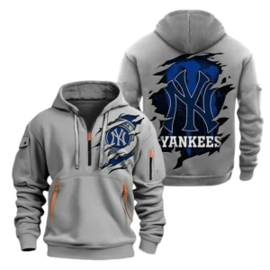 New York Yankees Half Zip Hoodie Sport Hooded Multi-Pockets Custom Name TN210525Y25QZ2HCT3MBNYY
